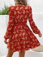 Rochie Scurta Nuiri Rosie Cu Imprimeu Geometric Multicolor - imagine 2
