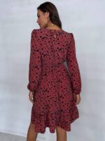 Rochie Scurta Marlon Grena Cu Imprimeu Negru - imagine 2