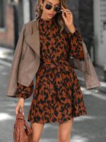 Rochie Scurta Niabi Maro Cu Imprimeu Negru - imagine 3