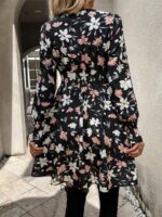 Rochie Scurta Hateya Neagra Inflorata - imagine 2