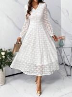 Rochie Lunga Cifaria Alba
