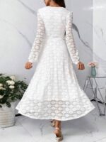 Rochie Lunga Cifaria Alba - imagine 2