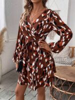 Rochie Scurta Janin Maro Cu Imprimeu Multicolor Si Cordon - imagine 4