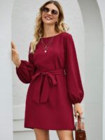 Rochie Scurta Haldor Grena Cu Cordon