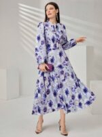 Rochie Lunga Dania Lila Inflorata - imagine 3