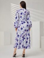 Rochie Lunga Dania Lila Inflorata - imagine 2