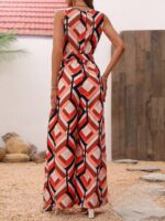 Salopeta Lunga Forsette Cu Imprimeu Geometric Multicolor - imagine 2