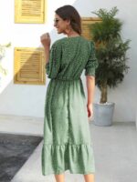 Rochie Midi Elmo Vernil Cu Buline Albe - imagine 2