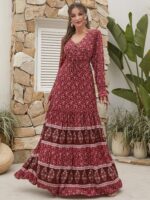 Rochie Lunga Karia Rosie Cu Model Floral Alb - imagine 4