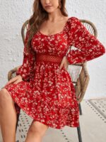 Rochie Scurta Olesya Rosie Inflorata