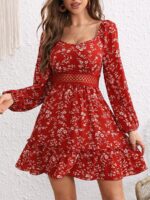 Rochie Scurta Olesya Rosie Inflorata - imagine 3