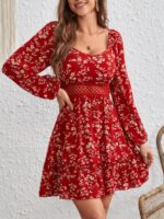 Rochie Scurta Olesya Rosie Inflorata - imagine 4