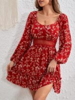 Rochie Scurta Olesya Rosie Inflorata - imagine 5