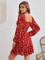 Rochie Scurta Olesya Rosie Inflorata - imagine 2