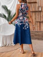 Rochie Midi Yokko Albastra Inflorata - imagine 2
