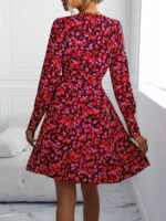 Rochie Scurta Delia Neagra cu Inimioare Rosii si Roz - imagine 2