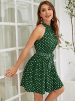 Rochie Scurta Kila Verde Cu Buline Albe - imagine 5