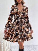 Rochie Scurta Lucine Neagra Inflorata - imagine 3