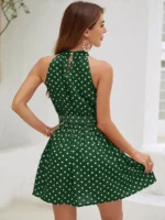 Rochie Scurta Kila Verde Cu Buline Albe - imagine 2