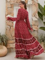 Rochie Lunga Karia Rosie Cu Model Floral Alb - imagine 2