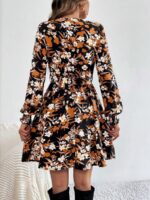 Rochie Scurta Lucine Neagra Inflorata - imagine 2