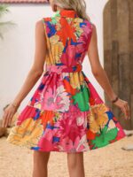 Rochie Scurta Hilvi Cu Model Floral Multicolor - imagine 2