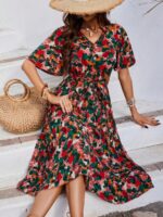 Rochie Midi Alena Cu Imprimeu Multicolor