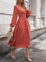 Rochie Lunga Stence Caramizie - imagine 3