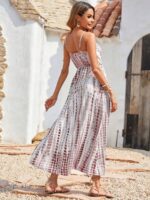 Rochie Lunga Mandy Alba Cu Imprimeu Rosu - imagine 2