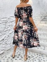 Rochie Midi Otis Neagra Inflorata - imagine 2