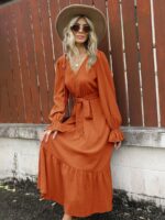Rochie Lunga Marlis Portocalie - imagine 3