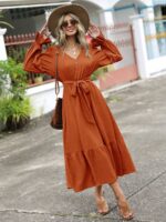 Rochie Lunga Marlis Portocalie - imagine 4