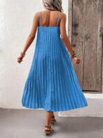 Rochie Lunga Olenka Bleu Cu Pliuri - imagine 2