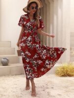 Rochie Lunga Luana Rosie Cu Model Floral Alb