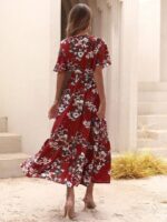 Rochie Lunga Luana Rosie Cu Model Floral Alb - imagine 2