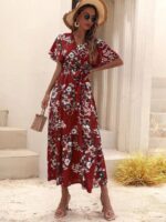 Rochie Lunga Luana Rosie Cu Model Floral Alb - imagine 3