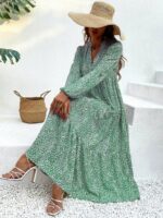 Rochie Lunga Arenze Vernil Cu Imprimeu Leopard Alb