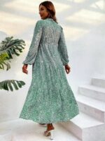 Rochie Lunga Arenze Vernil Cu Imprimeu Leopard Alb - imagine 2