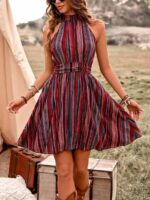 Rochie Scurta Lala Cu Dungi Multicolore