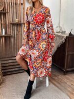Rochie Lunga Polly Cu Model Floral Multicolor - imagine 3