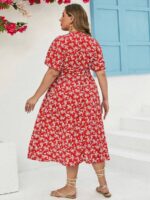 Rochie Midi Rebeca Rosie Inflorata - Marimi Mari - imagine 2