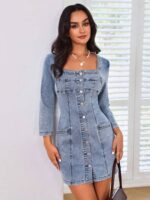 Rochie Scurta Donella Din Denim - imagine 3