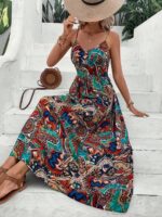 Rochie Lunga Vinka Cu Print Multicolor