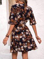 Rochie Scurta Feyre Neagra Inflorata - imagine 2