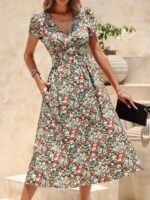 Rochie Midi Ananda Cu Model Floral Multicolor