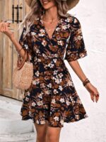 Rochie Scurta Feyre Neagra Inflorata