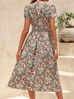 Rochie Midi Ananda Cu Model Floral Multicolor - imagine 2