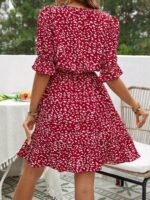 Rochie Scurta Rowena Rosie Cu Imprimeu Alb - imagine 2