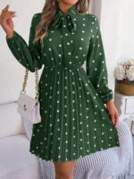 Rochie Scurta Anemona Vernil Cu Buline Albe - imagine 3