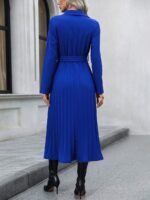 Rochie Lunga Bellanita Albastra Cu Pliuri - imagine 2